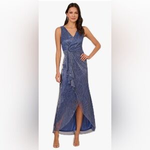 Adrianna Papell Blue Maxi Dress 8